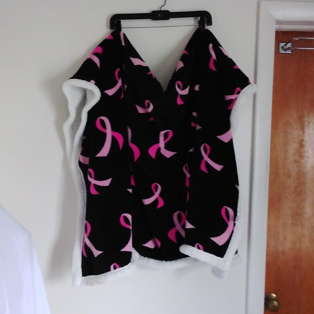 Breast Cancer Cozy Warm Fleece Throw Blanket